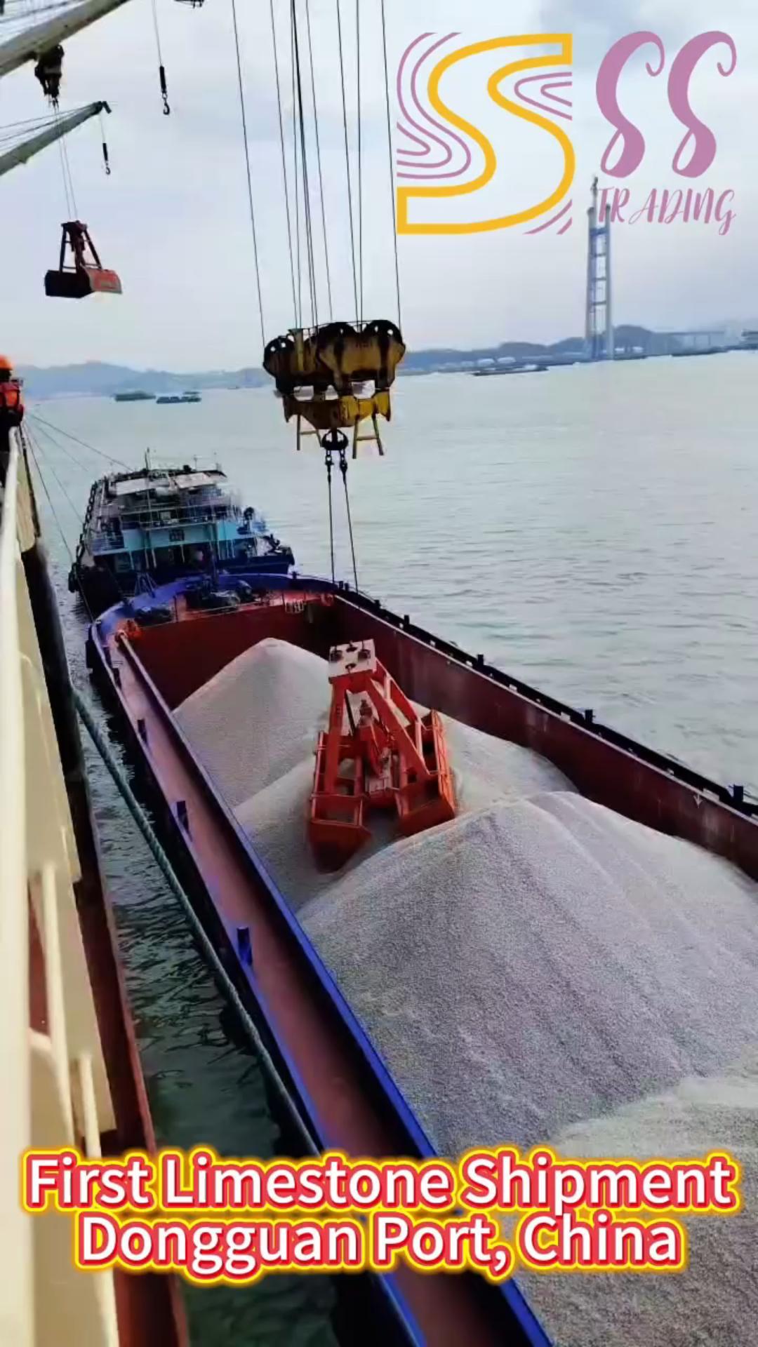First shipment of Limestone loaded at Dongguan Port.